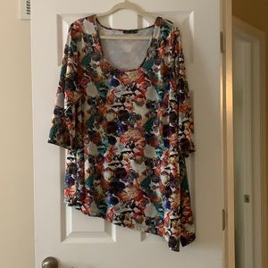 Mixed media plus size top